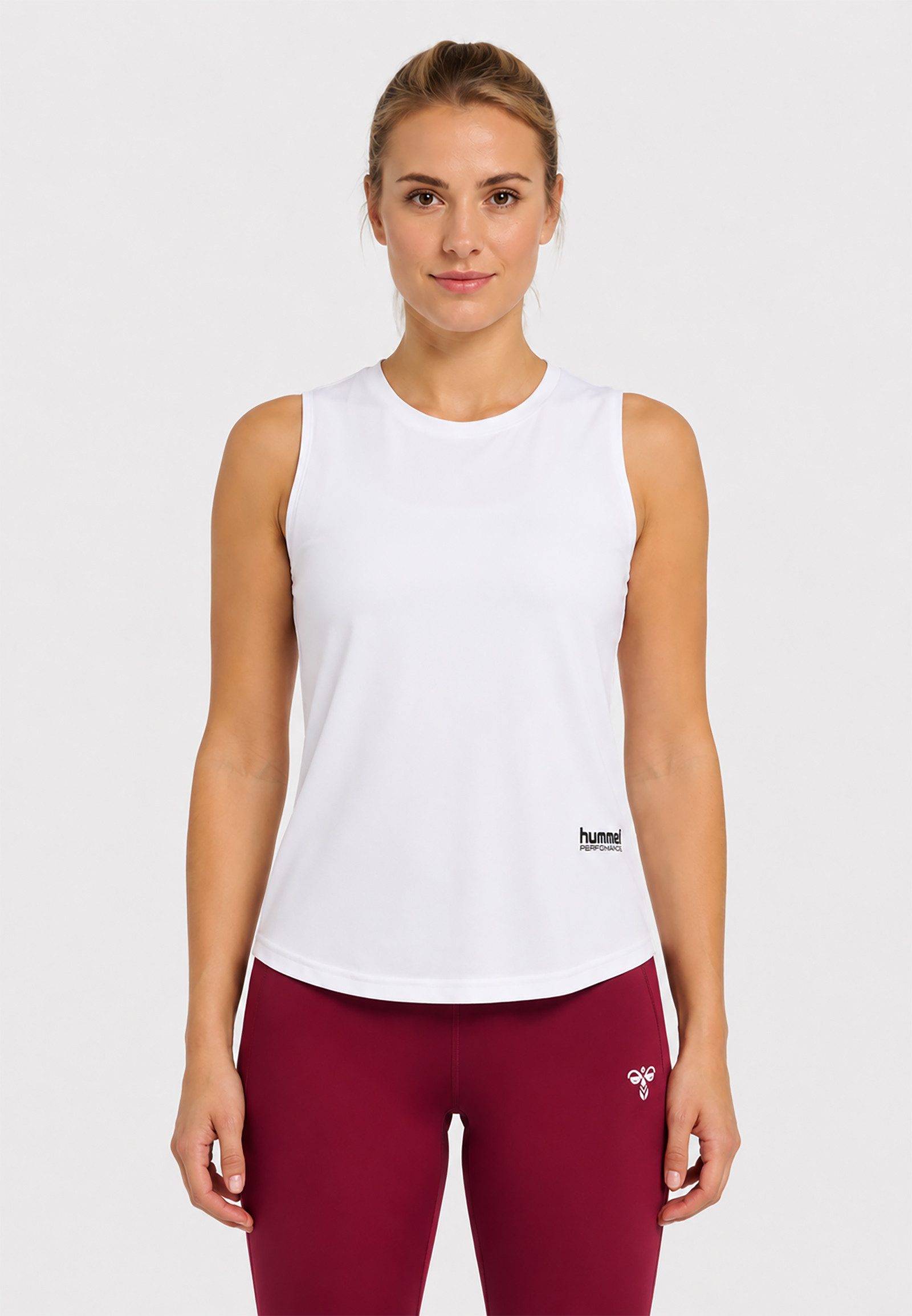 hummel Shirttop Ärmellos Rundhals Unifarben Workout 2er-Set Regular Fit für Damen (2-tlg) hmlPULSE WORKOUT W TANKTOP