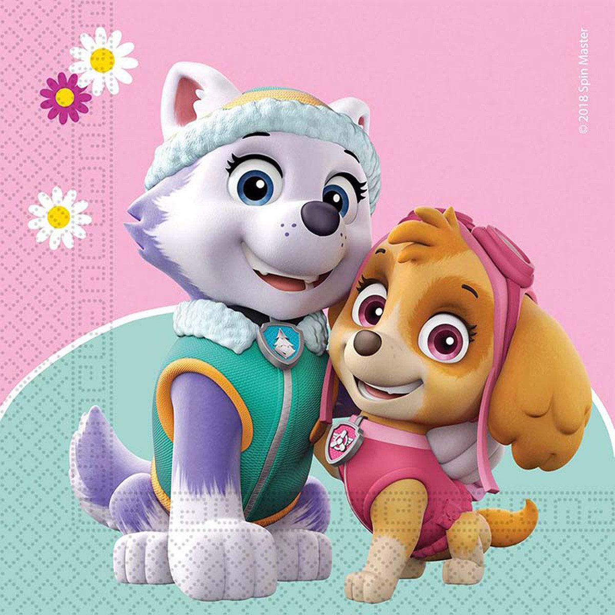 Procos Papierserviette Servietten Paw Patrol 20Stk/33x33cm Skye & Everest