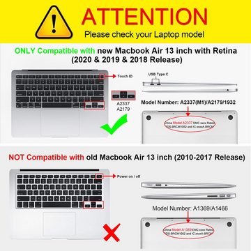 HOUROC Laptop-Hülle Hülle Kompatibel mit MacBook Air 13 Zoll(2018-2020 Freisetzung) A2337(M1)/A2179/A1932 Schutzhülle Kompatibel mit MacBook Air 13" Retina, Ultradünne Glatt Hartschale Schutzhülle Snap Case