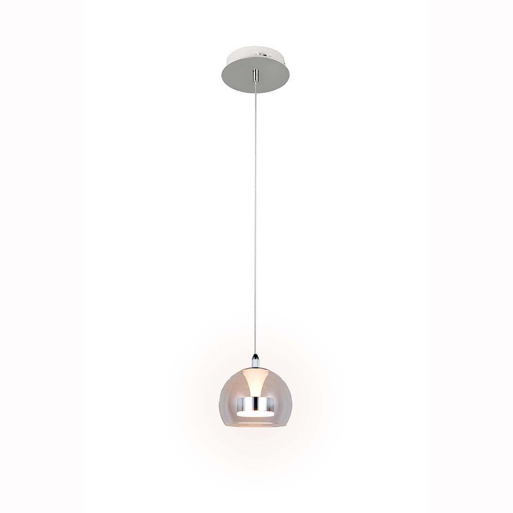 TRIO Leuchten LED Pendelleuchte, LED-Leuchtmittel fest verbaut, Warmweiß, Neutralweiß, Pendelleuchte Hängeleuchte LED verstellbar chromfarben Switch-Dimmer