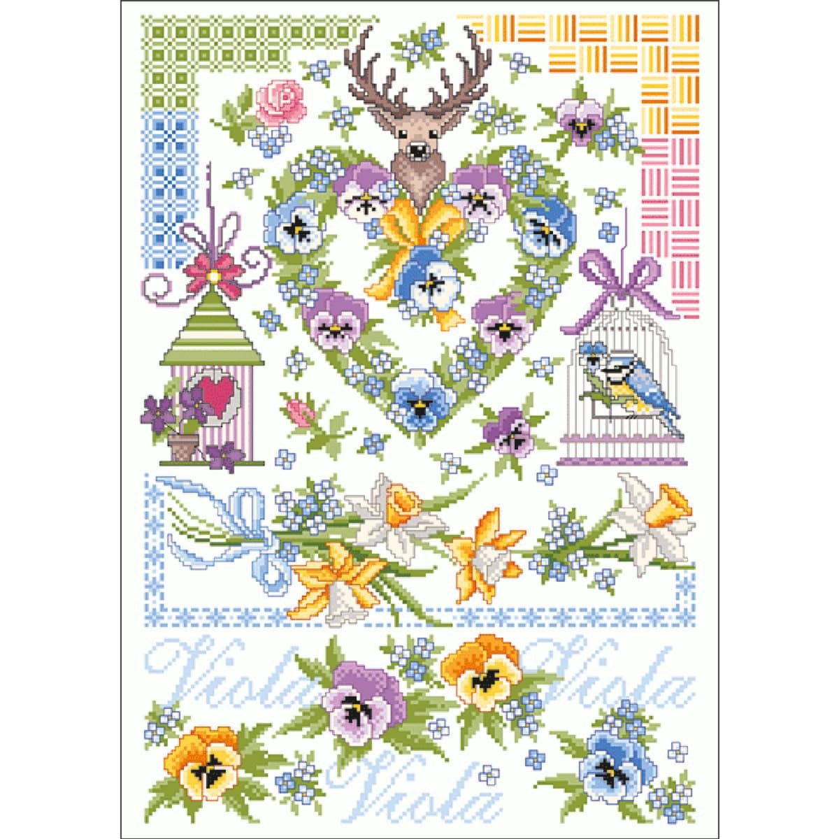 Lindner´s Kreuzstiche Kreativset Lindner´s Kreuzstiche Zählmuster Vorlage "Frühjahrsduft", 064, (embroidery kit by Marussia)