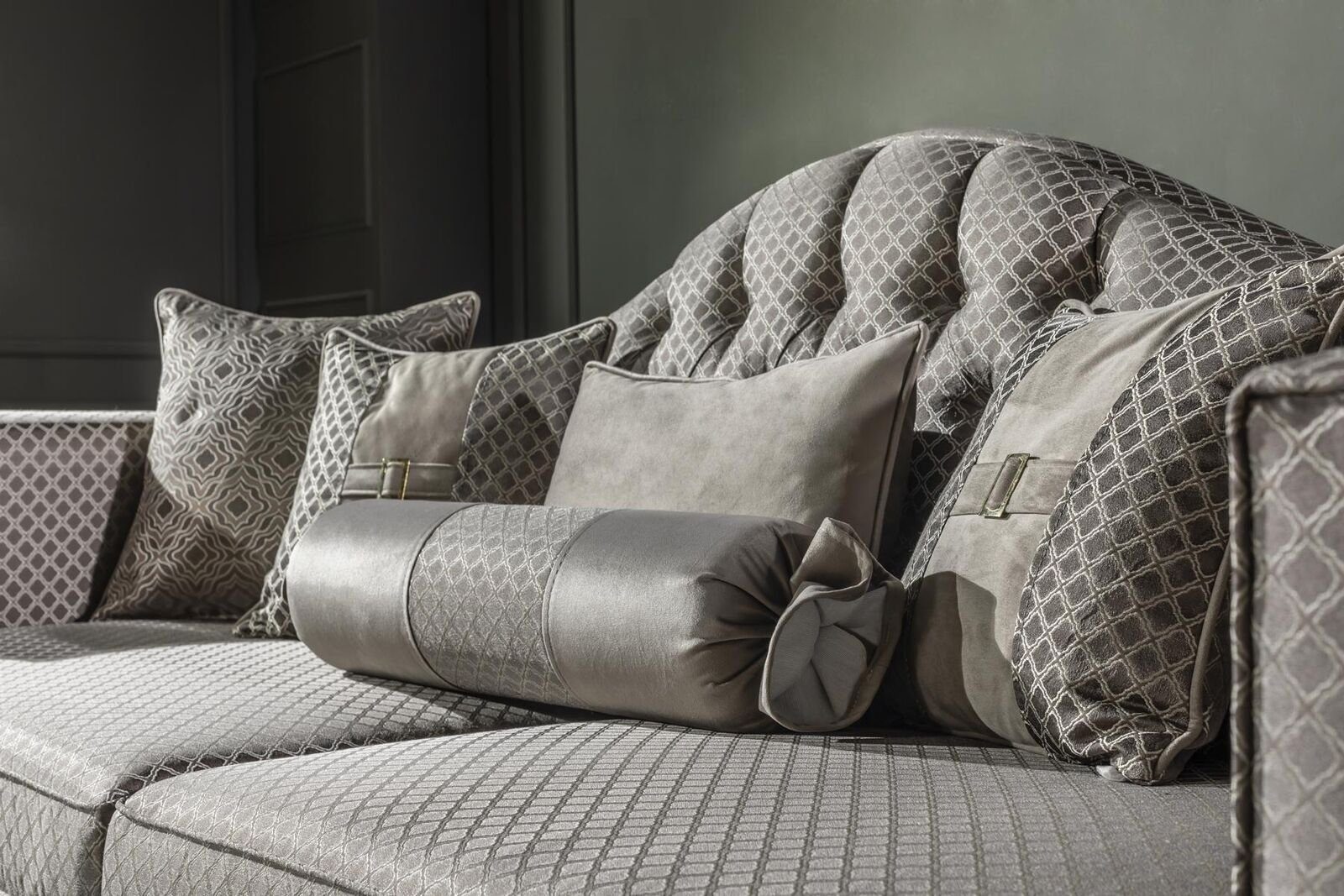 JVmoebel Sofa Couch Made Luxus Dreisitzer Sofa big in xxl Europe Möbel sofas, Silber couchen Grau