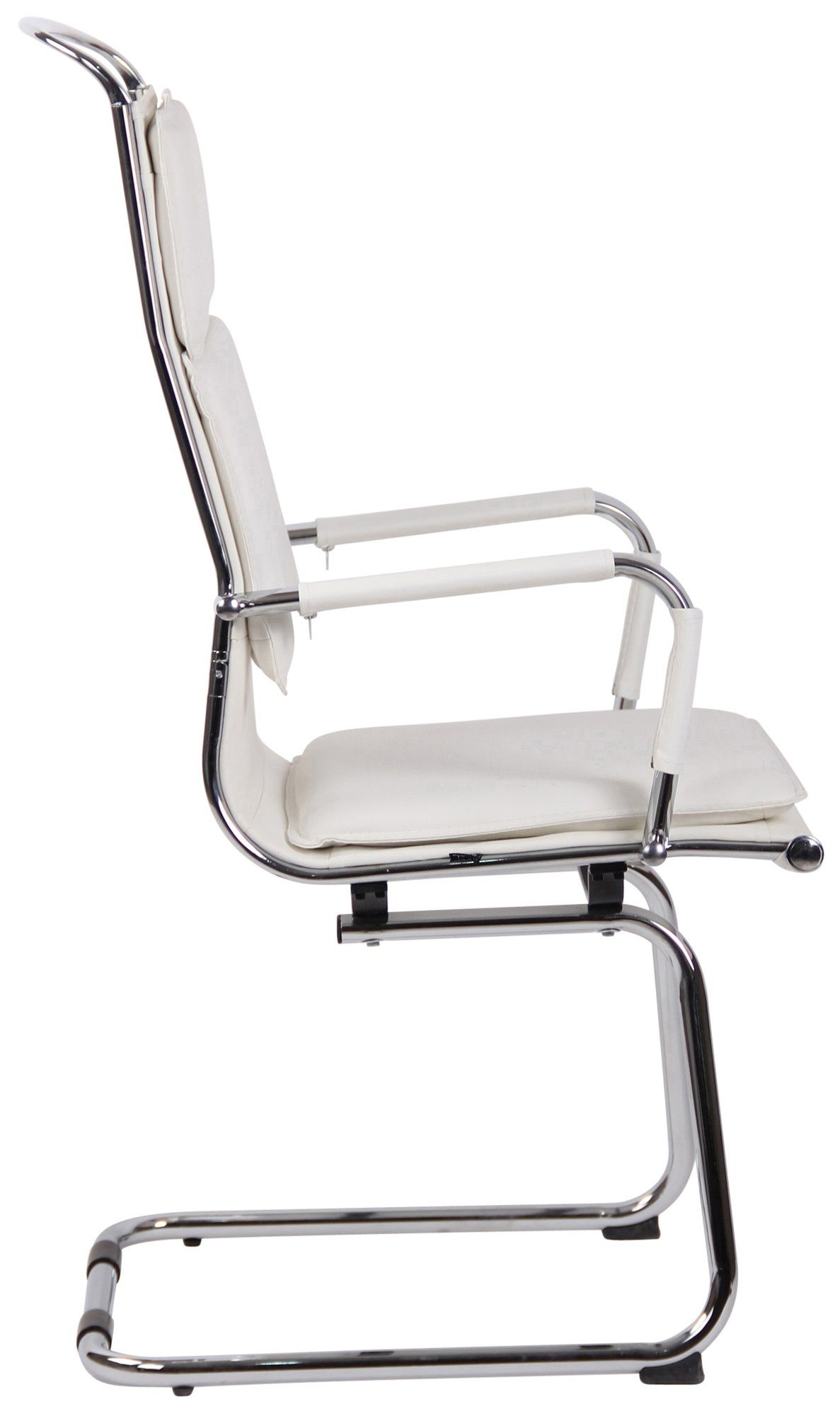 (Küchenstuhl hochwertig Wohnzimmerstuhl), weiß TPFLiving - mit Besucherstuhl chrom Kunstleder - Metall Sitzfläche: gepolsterter Konferenzstuhl - Gestell: Beta Sitzfläche Esszimmerstuhl -