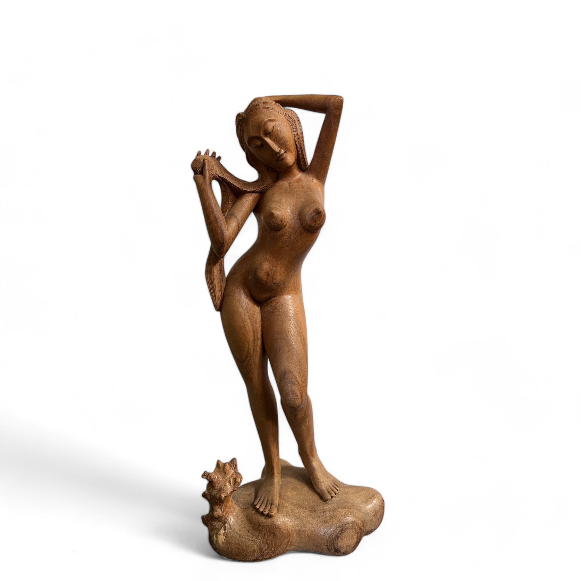 Asien LifeStyle Dekofigur Asiatische Aktfigur Holz Skulptur Thailand