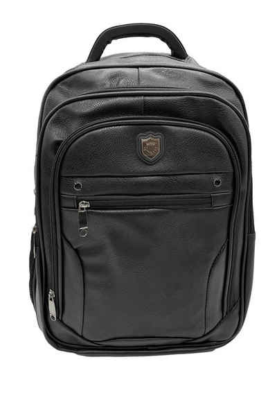 Egomaxx Rucksack Kunstleder Rucksack Funktionaler Backpack Wasserabweisendes Design (1-tlg., Basic), 7219 in Schwarz-2