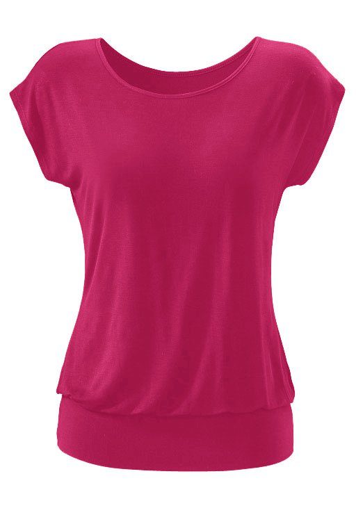 LASCANA Longshirt mit breitem Bund aus weichem Viskose-Stretch günstig online kaufen