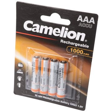Camelion Camelion AAA, Micro, LR03, HR04, NiMH Akku mit bis zu 1000mAh, 4er Bl Akku