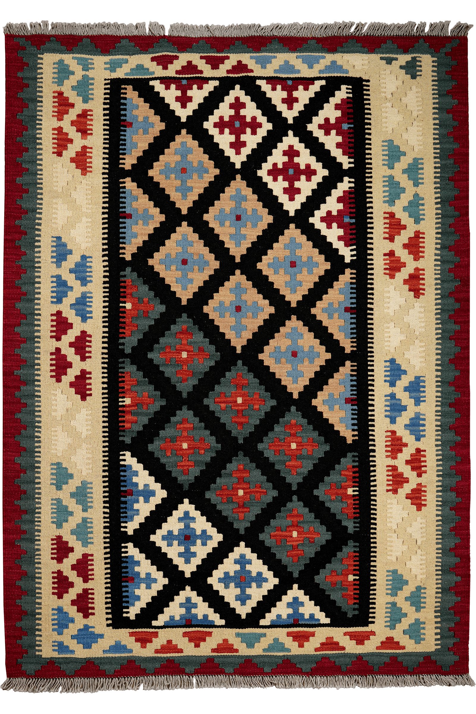 Looma Teppich Kelim Gashgai 180x130cm, rechteckig, Höhe: 5 mm, Gashgai, Schurwolle, Unikat