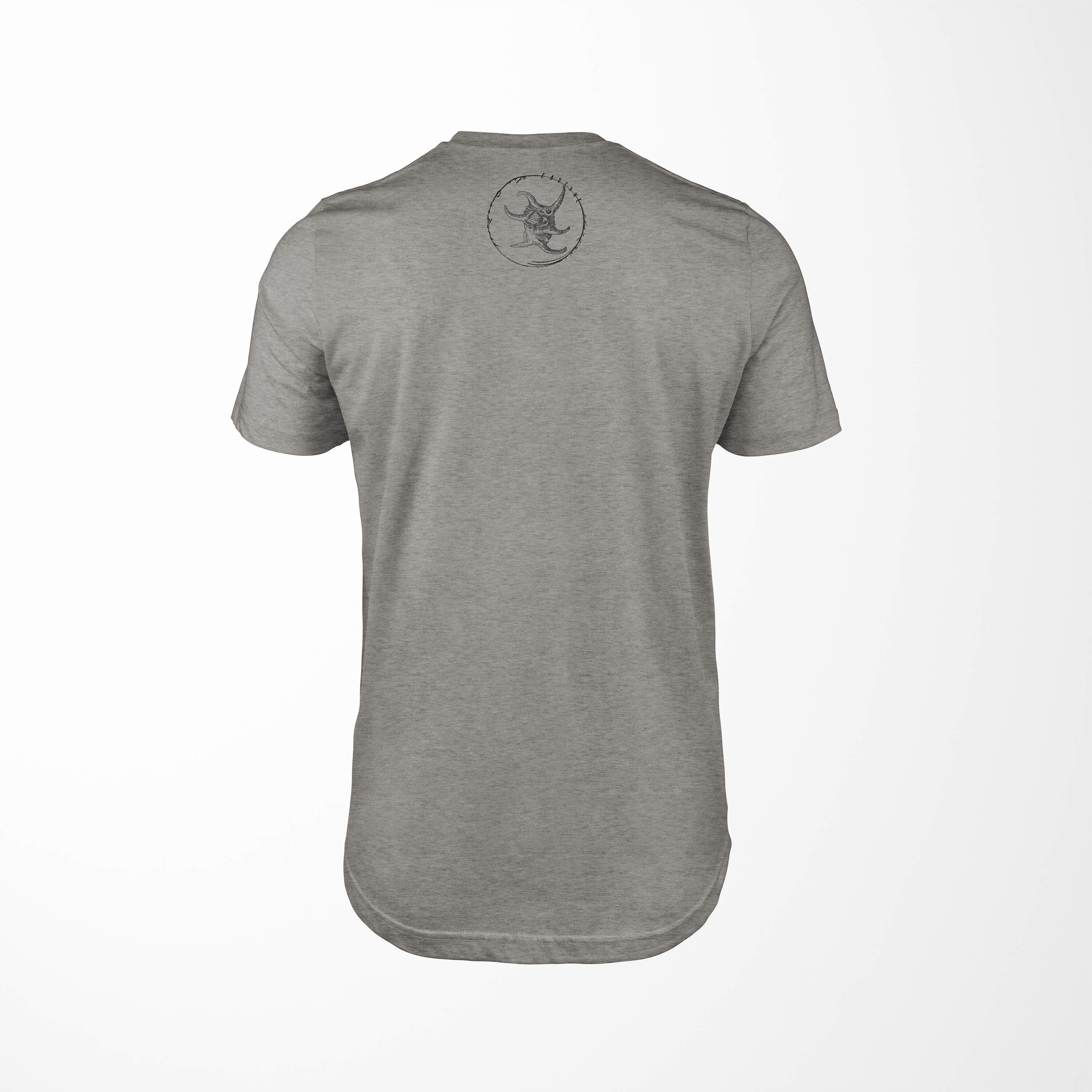 Fische T-Shirt Schnitt T-Shirt sportlicher Creatures, Tiefsee Sea Sea / Ash Struktur - 043 Sinus Serie: feine und Art