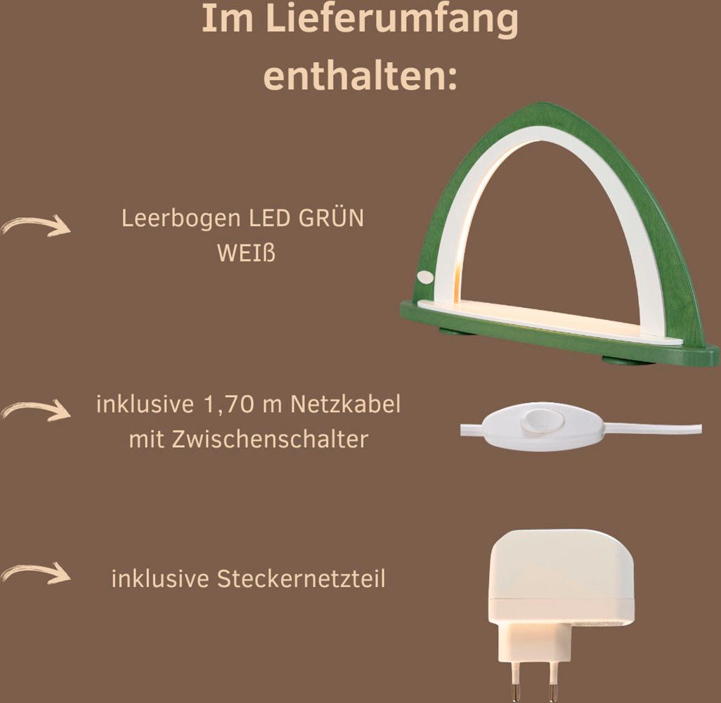 Weigla LED Schwibbogen Weihnachtsdeko, Made in Germany (1-tlg), Leerbogen zum Selbstbestücken