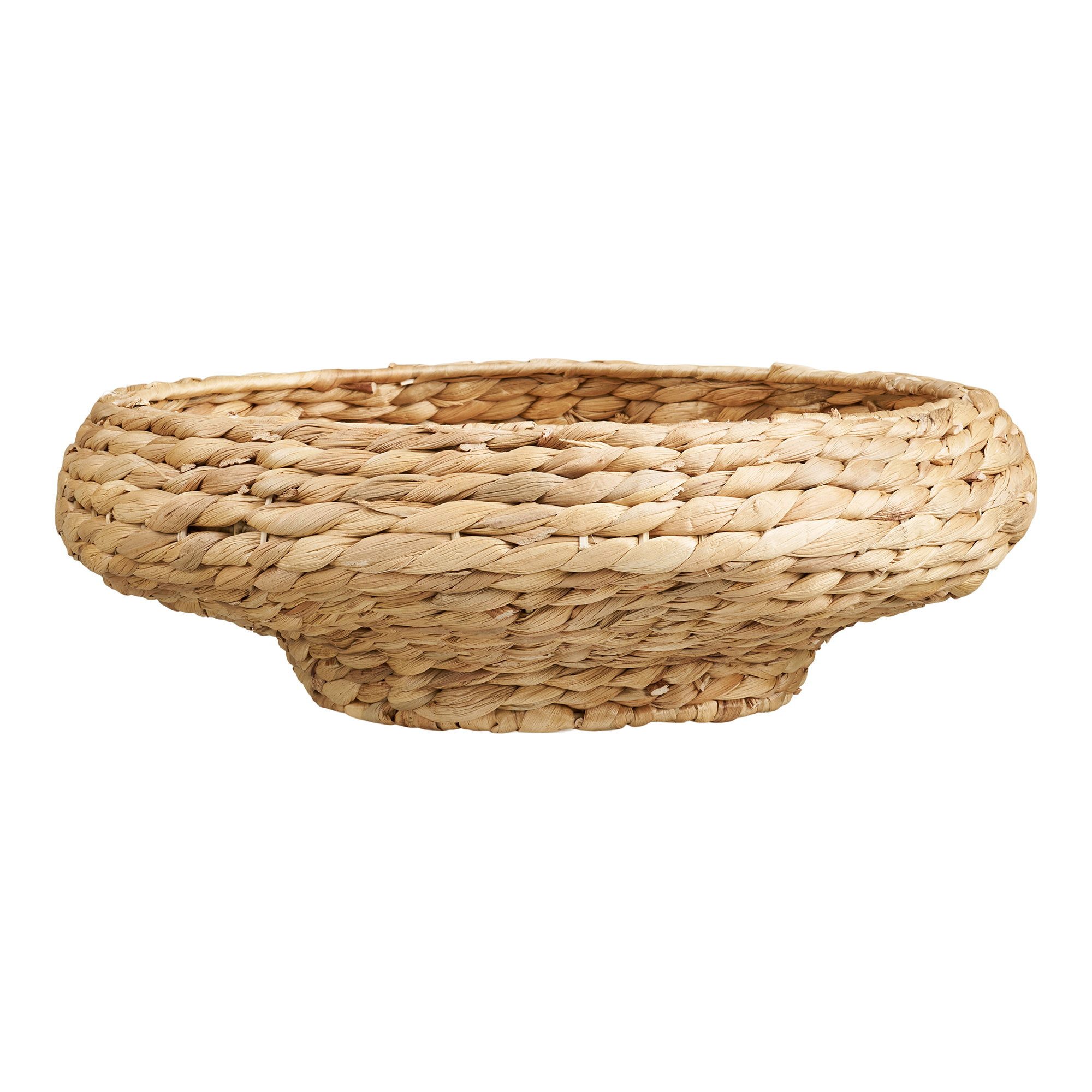 tinkaro Dekoobjekt Frellesvig Tablett Wasserhyazinthe ø38x12,5cm Natur (1 St), Geflochtene Serviertplatte mit Ablagefunktion für den Wohnbereich
