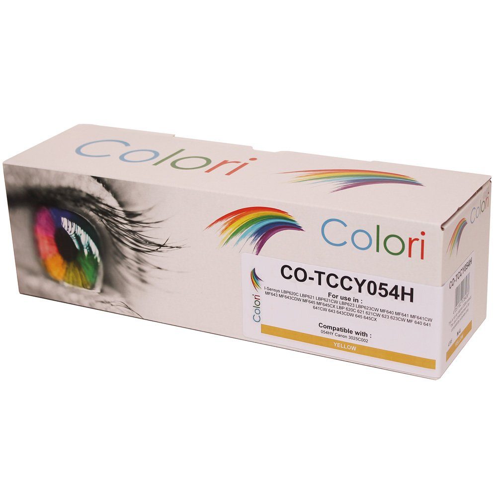 Colori Tonerkartusche, Kompatibler Toner für Canon 054H 054 Gelb für I-Sensys LBP-620C LBP-621 LBP-621CW LBP-623 LBP-623CW MF-640 MF-641 MF-641CW MF-643 MF-643CDW MF-645 MF-645CX von Colori