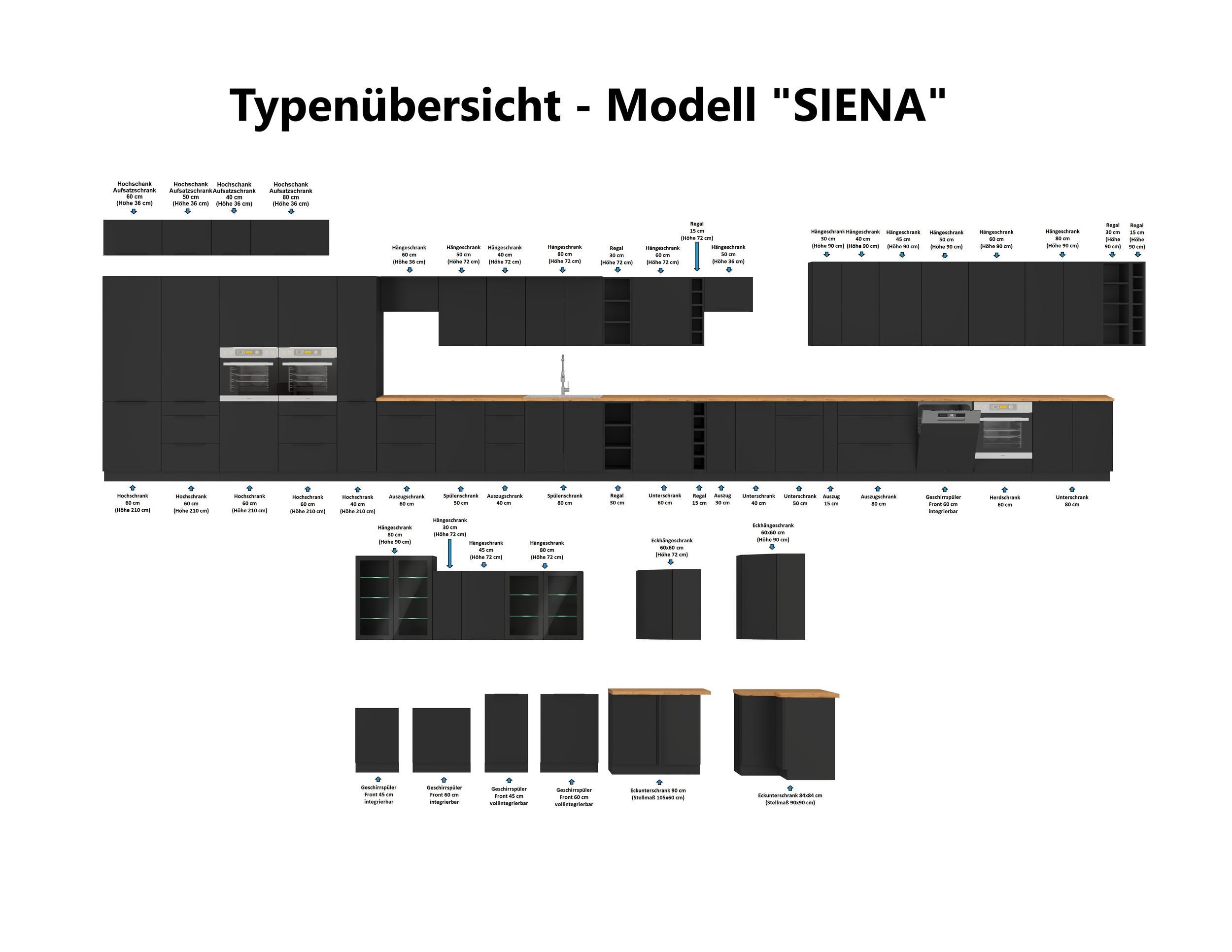 Küchen-Preisbombe Hängeschrank Regal 15 cm Schwarz Küche Küchenzeile Küchen günstig online kaufen