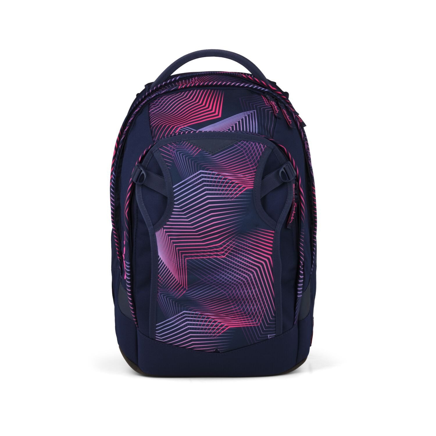 Satch Schulranzen Schulrucksack-Set MATCH PLUS Seismic Pink 3-teilig (3-teilig), Schulranzen, ergonomisch, 30 + 5 Liter, 4 Fächer