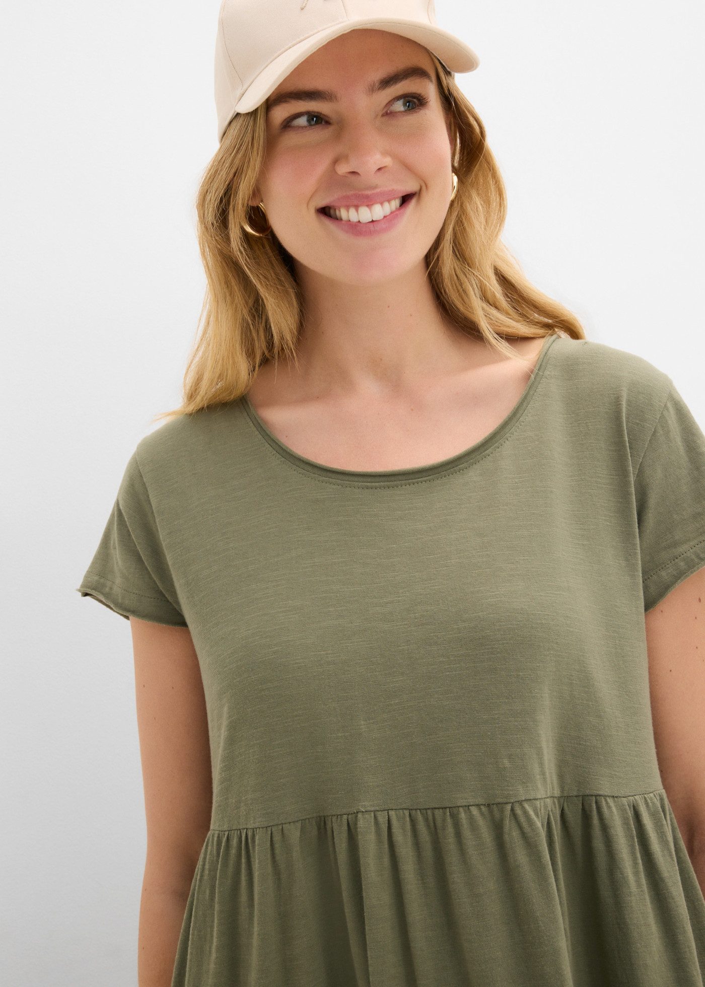 bonprix Midikleid aus reiner Baumwolle, lockere Passform, mit Schlitzdetail – Bild 5 von 5