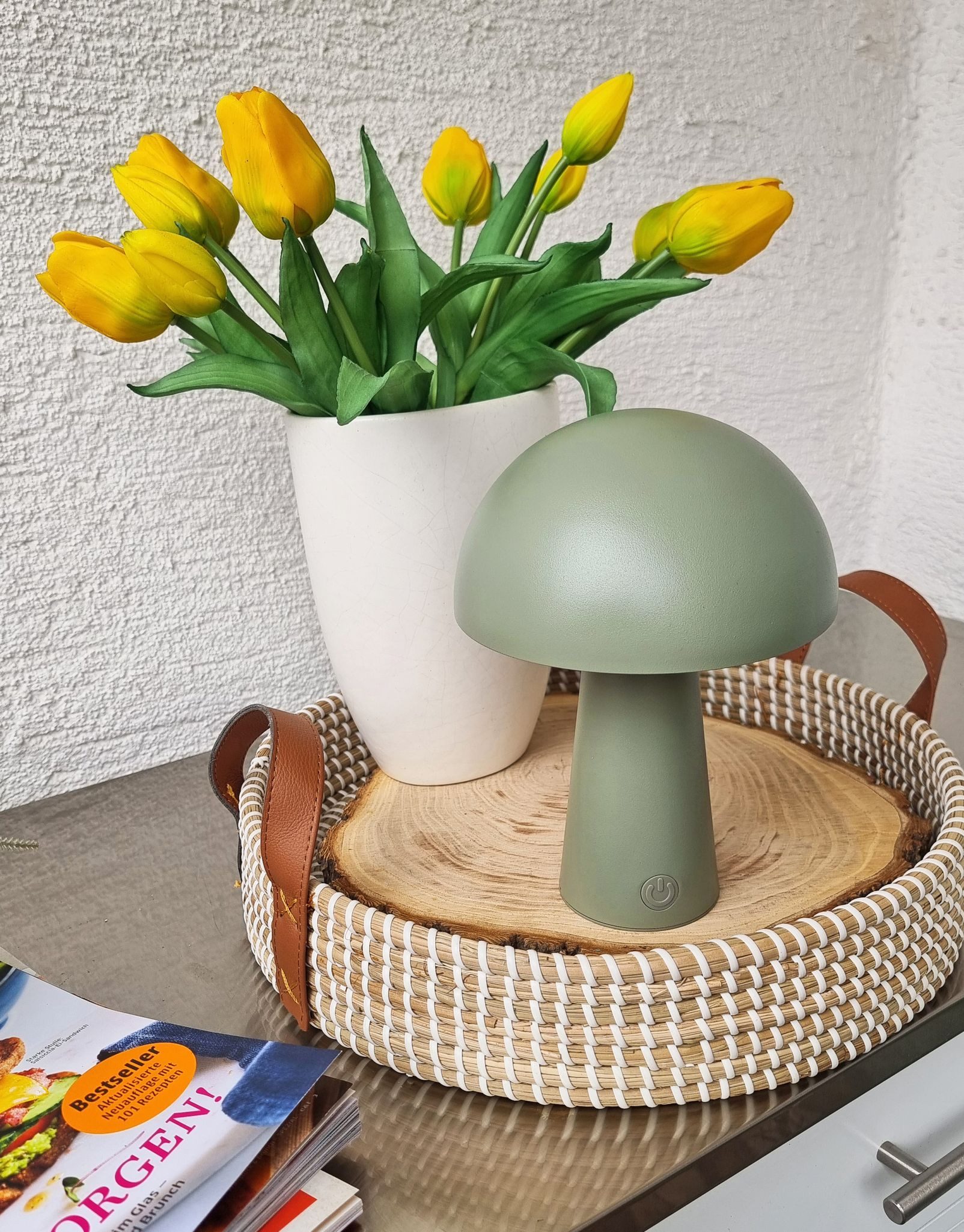 Coen Bakker Deco BV LED Tischleuchte Touch Tischlampe Pilzform Dimmbar Akku günstig online kaufen