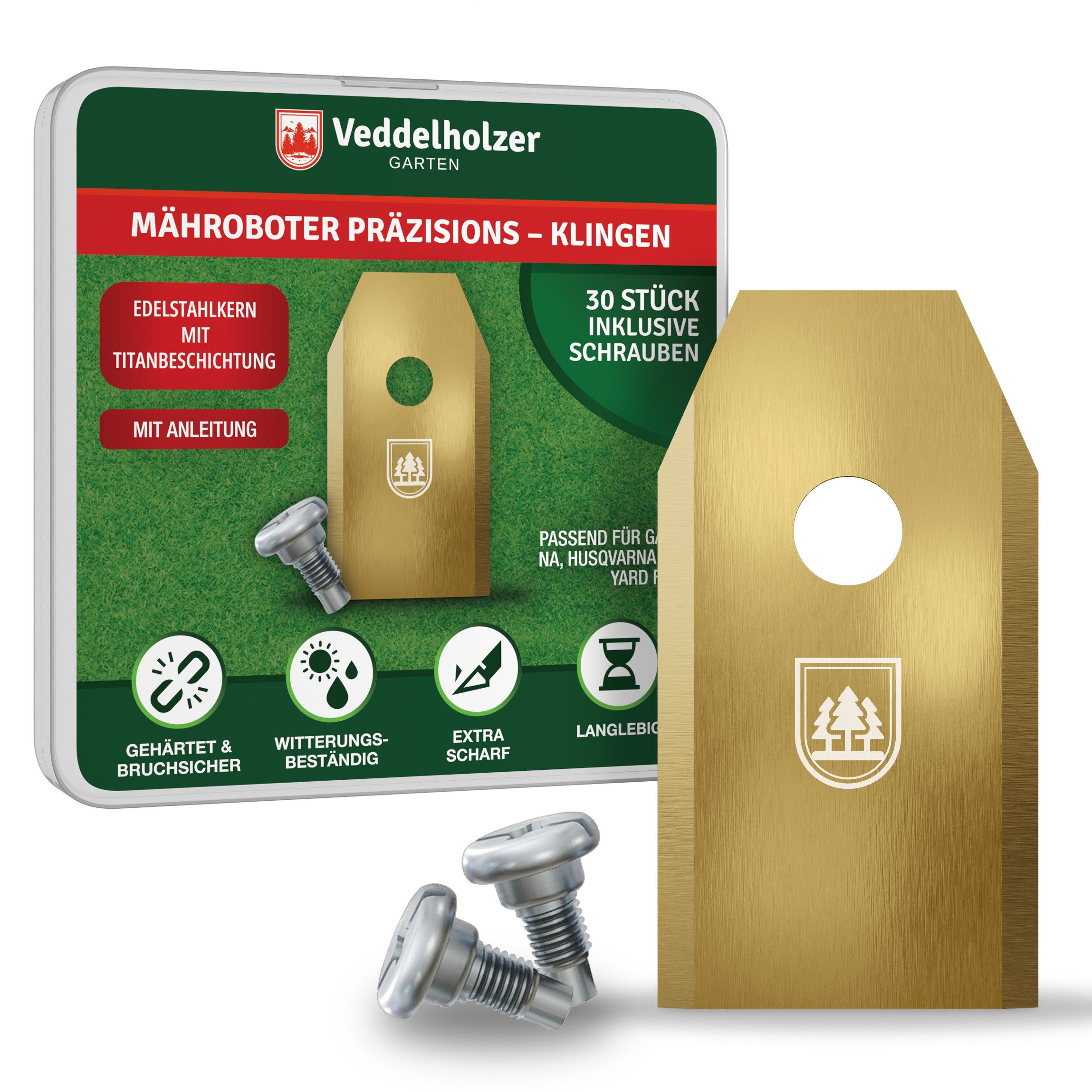 Veddelholzer Garten Rasenmähermesser 30 Mähroboter Klingen günstig online kaufen