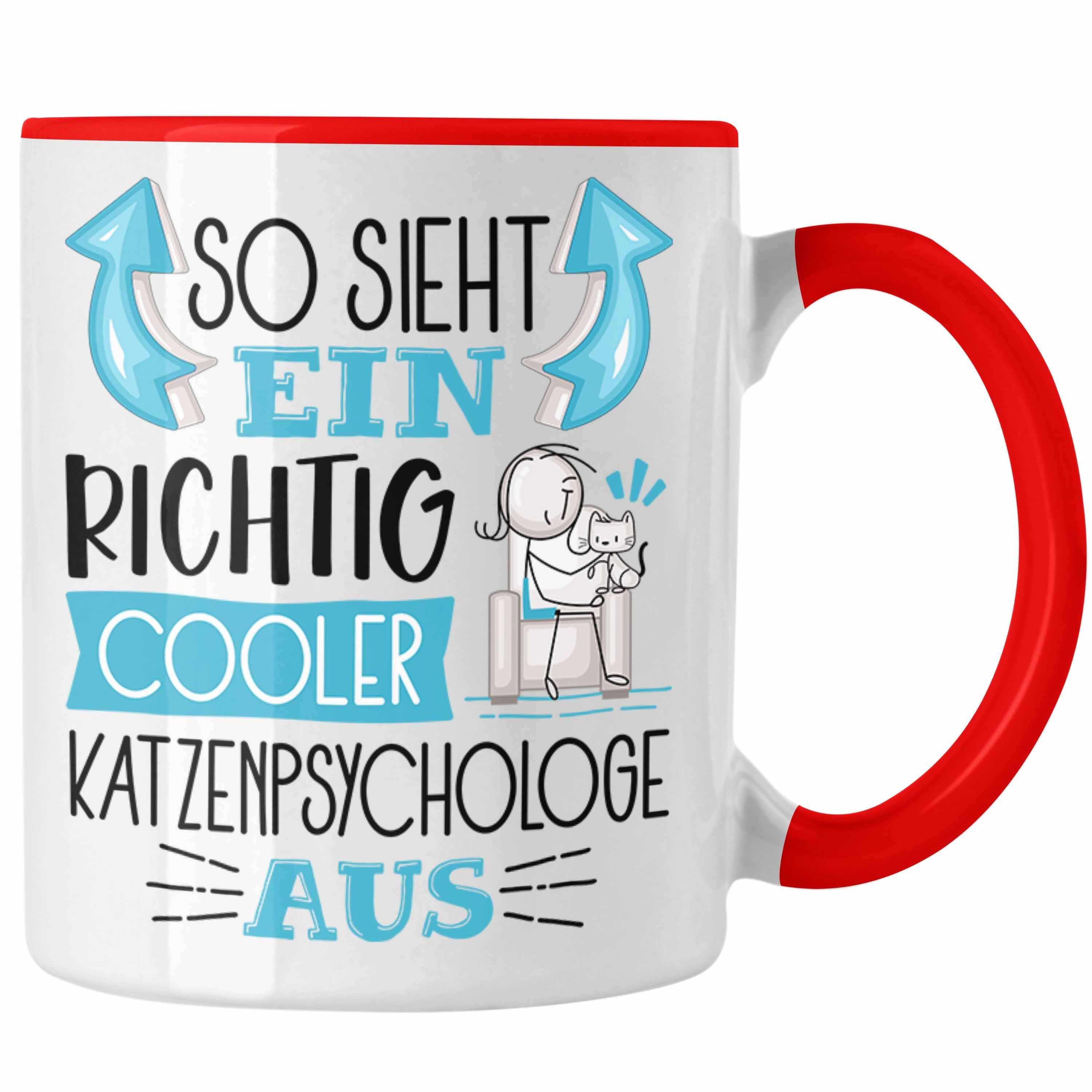 Rot Katzenpsychologe So Tasse Sieht Trendation Tasse Au Richtig Cooler Katzenpsychologe Ein