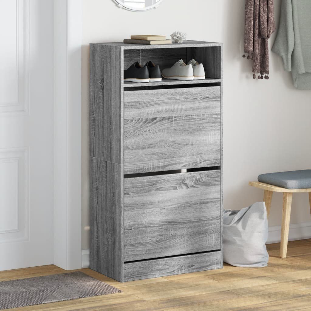vidaXL Schuhschrank NA Schuhschrank Grau Sonoma 60x34x116 cm Spanplatte
