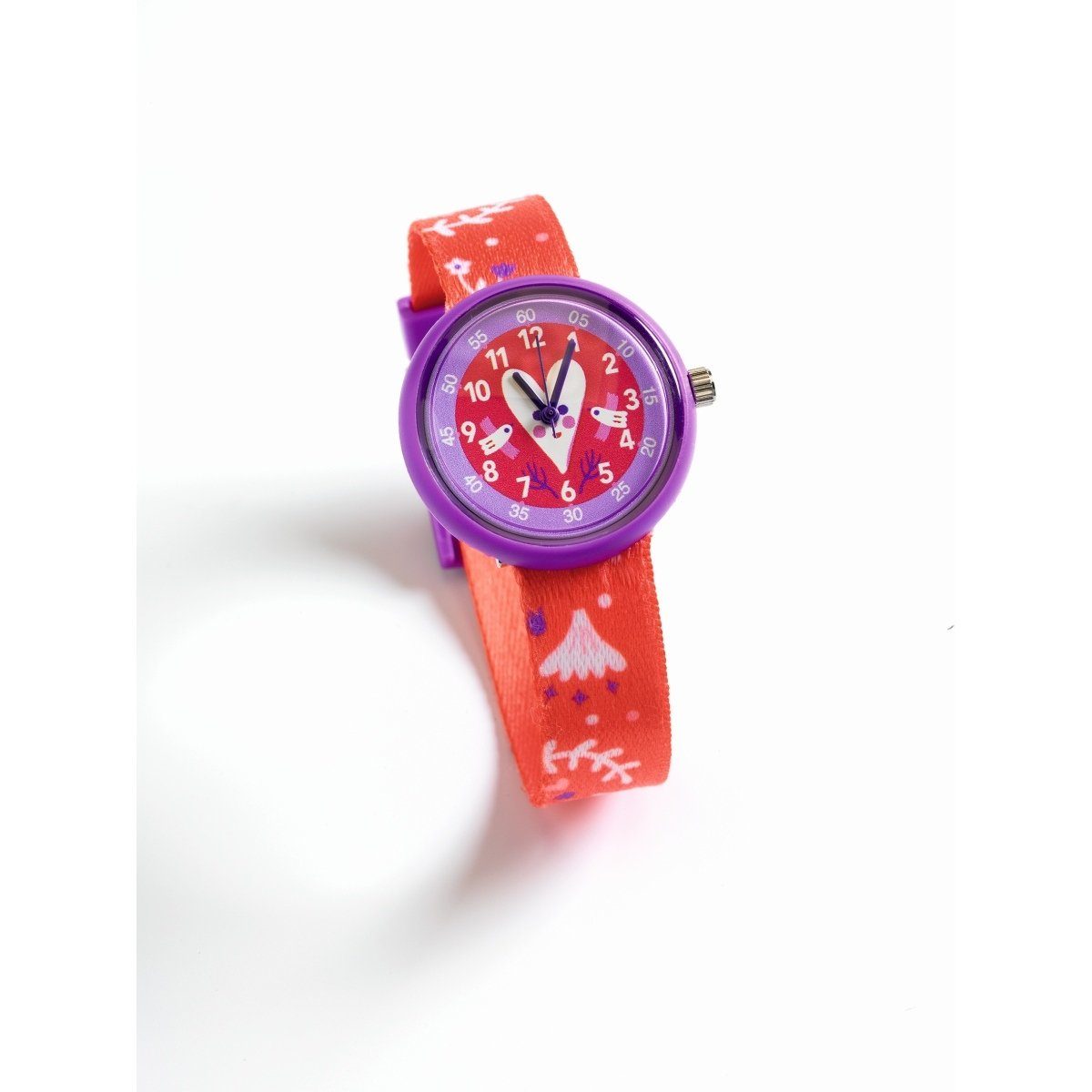 DJECO Quarzuhr Kinderarmbanduhr zum Uhrzeitlernen in buntem Design