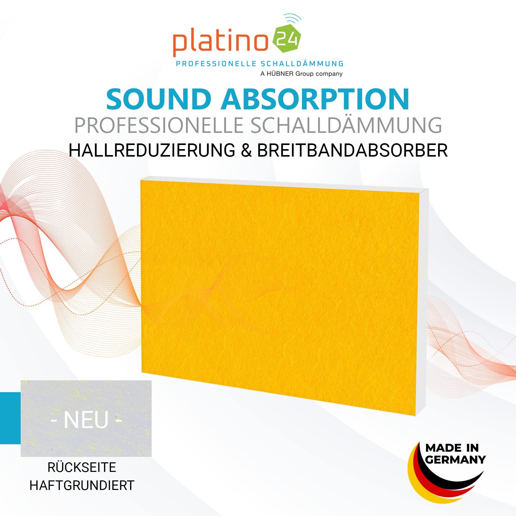 Thumbnail - platino24 Wandpaneel Rechteck aus Basotect ® G+ mit Akustikfilz 825x550x50mm Mulitcolor