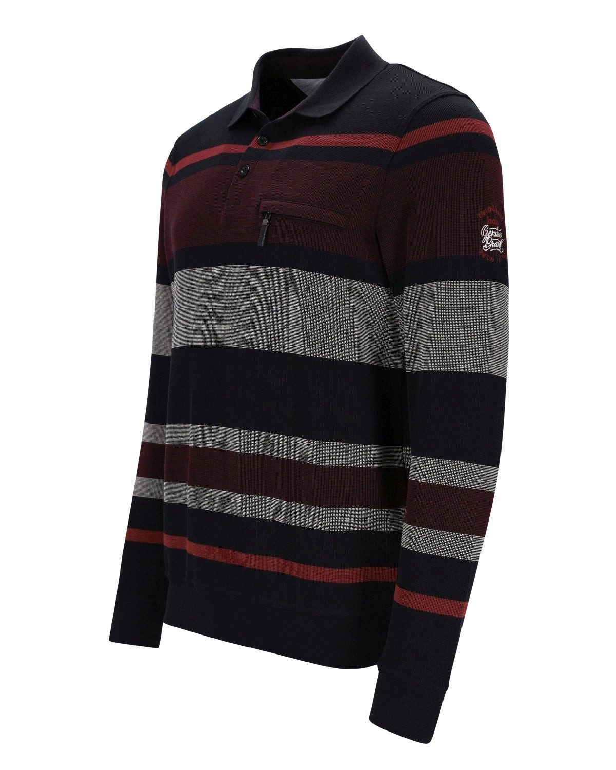 Hajo Sweatshirt Sweatshirt in Zweitonringel allover - stay fresh-Qualität