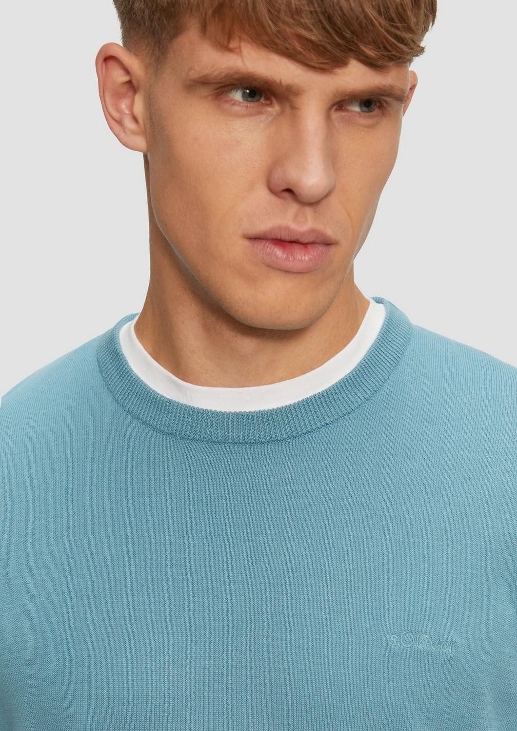 s.Oliver Rundhalspullover Casual (1-tlg) Rundhals. langarm, Logo-Stickerei günstig online kaufen