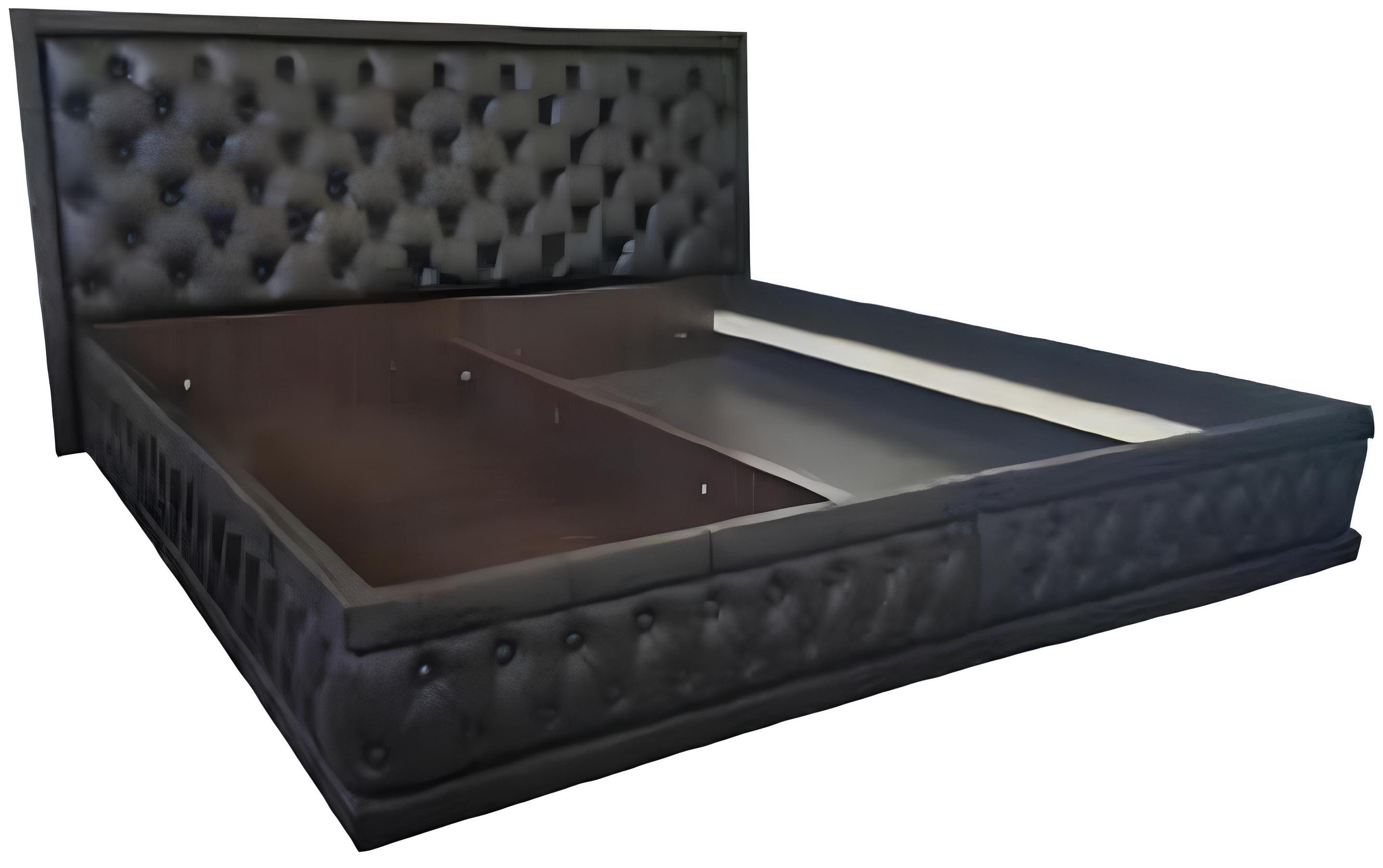 Xlmoebel Lederbett Chesterfield Designer Bett Polster Lederbett Sofort, Made in Europa