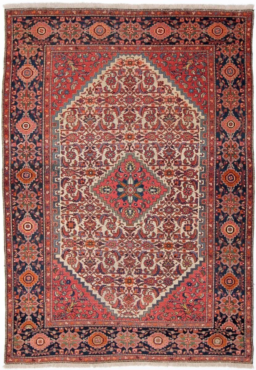 Orientteppich Farahan 129x191 Handgeknüpfter Orientteppich Nain Trading, / rechteckig, mm 8 Perserteppich, Höhe