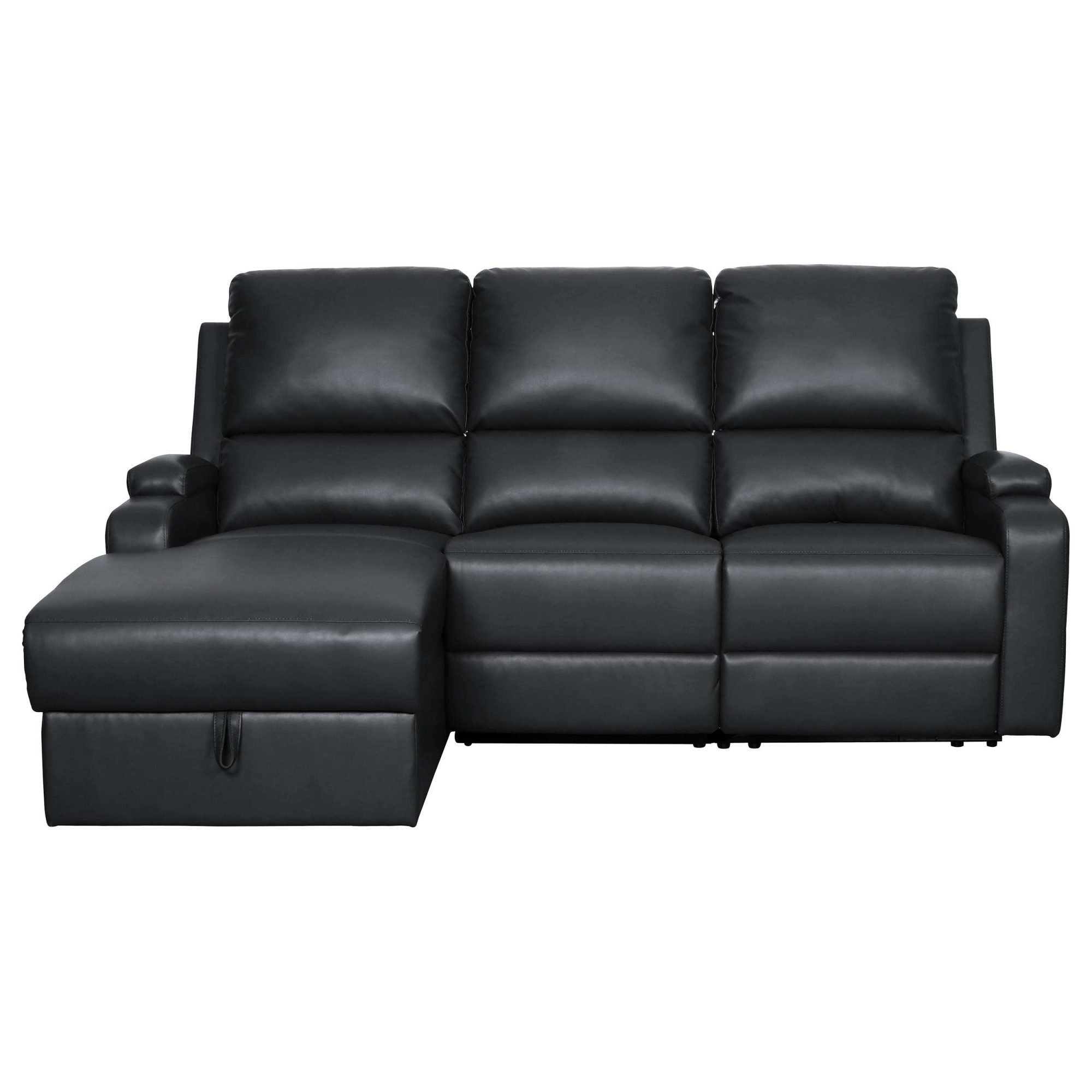 OTTO home Ecksofa NAPORI Kunstleder, L-Form, 210cm, man./elektr. Relaxfunktion, USB-A bei elektr. Variante, Staukasten, Seitentaschen u. …