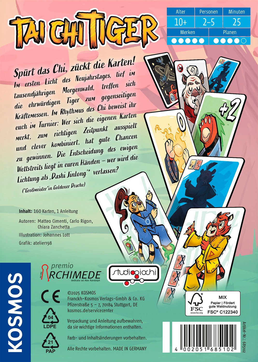 Kosmos Spiel Tai Chi Tiger, Kartenspiel, Made in Germany