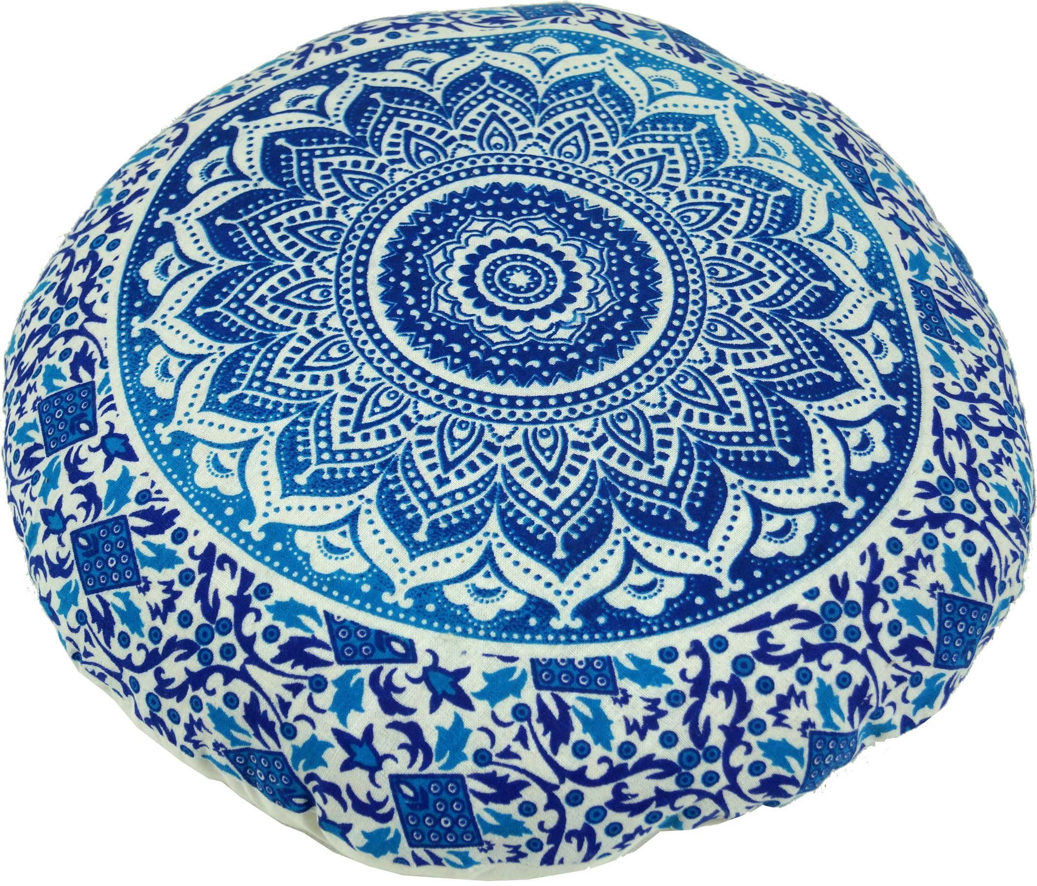 Guru-Shop Meditationskissen Flaches Mandala Meditationskissen, Yoga Kissen,..