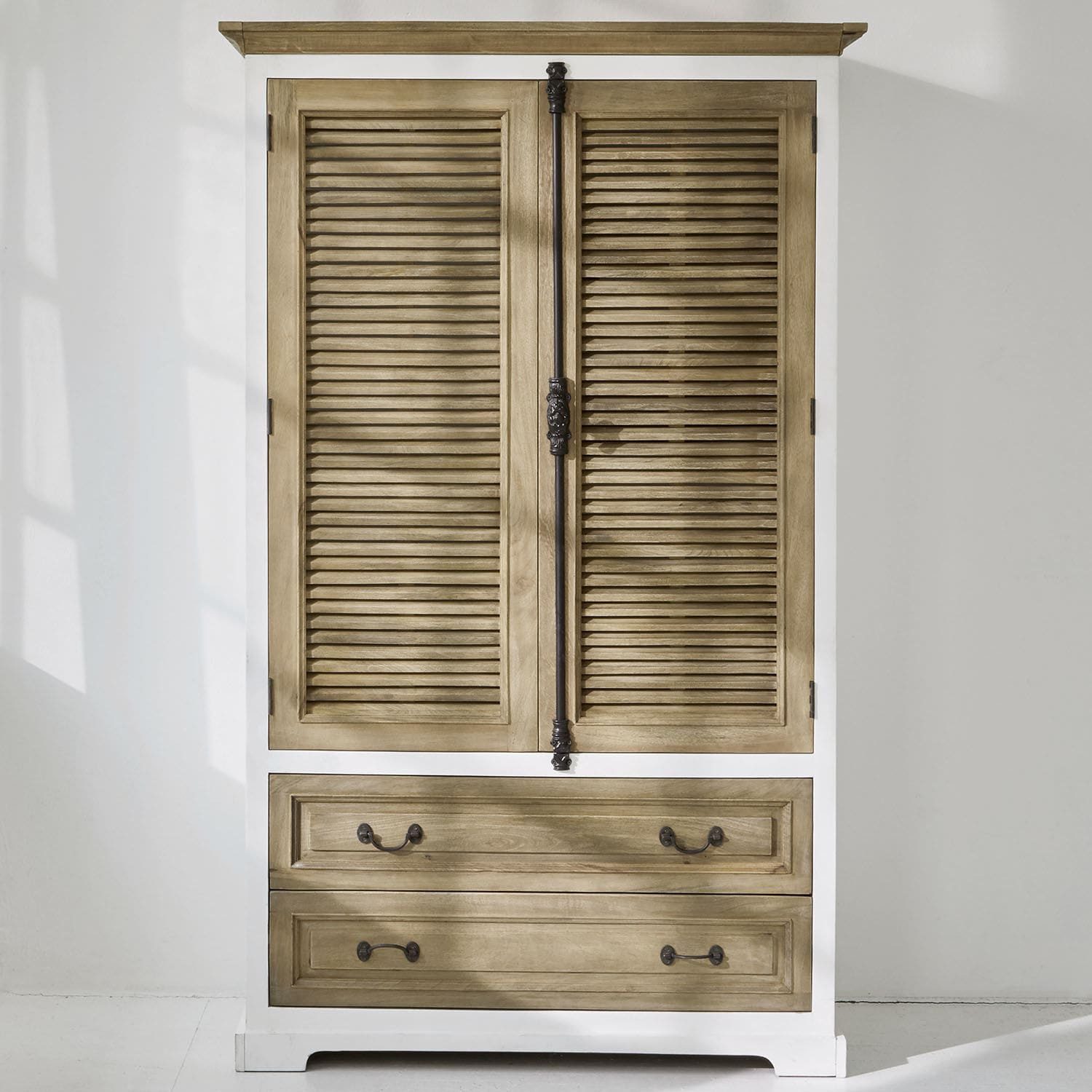Mirabeau Kleiderschrank Schrank Bureau braun/weiß