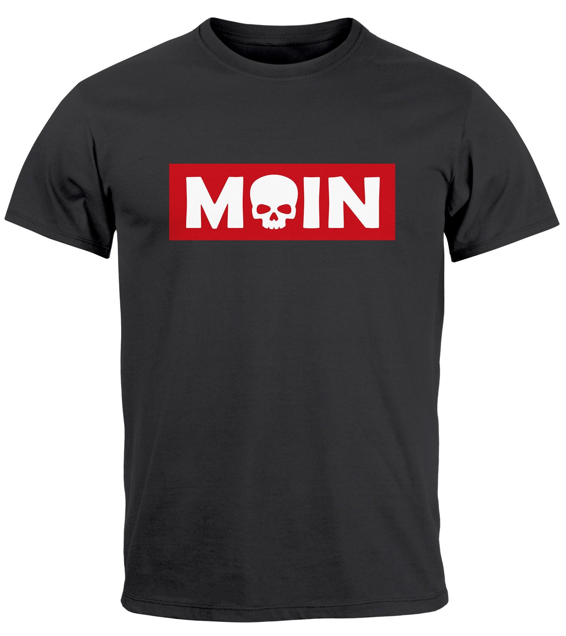 Neverless Print-Shirt Herren T-Shirt Schriftzug Moin günstig online kaufen