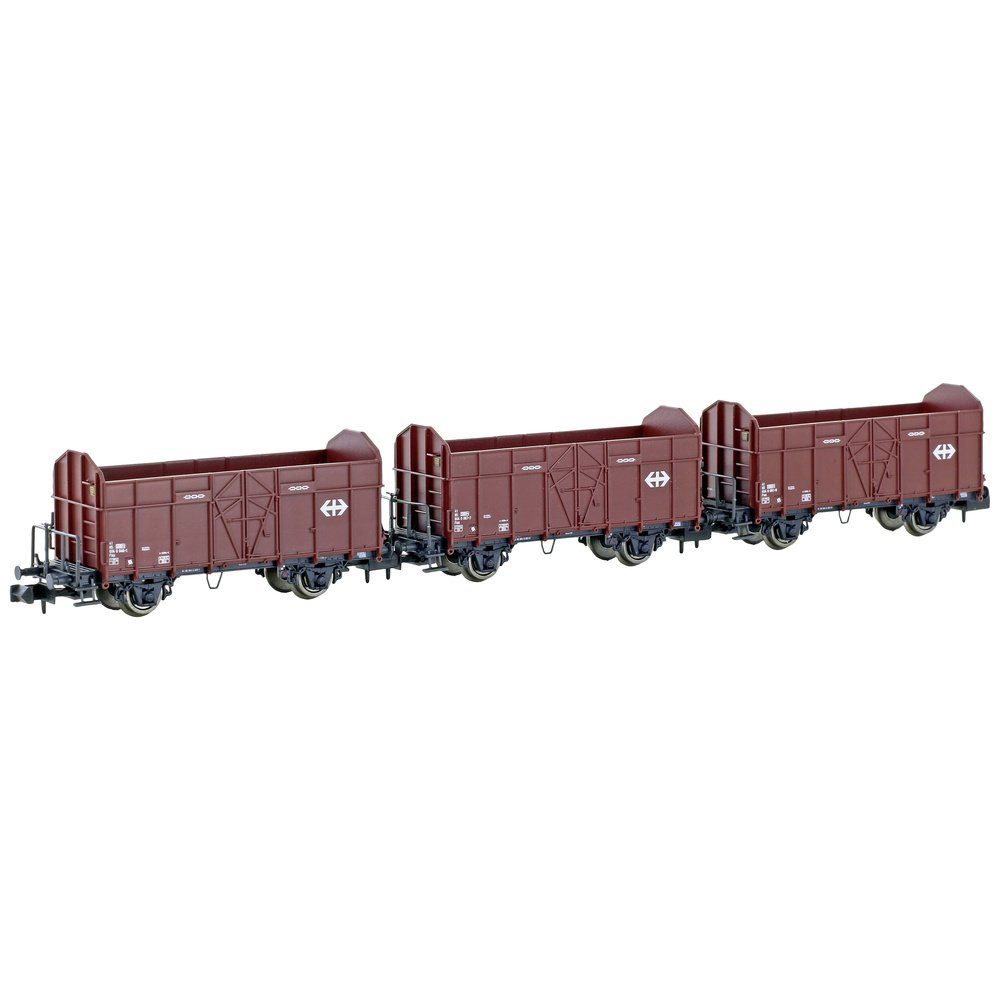 Hobbytrain Güterwagen Hobbytrain H24302 N 3er-Set offene Güterwagen Fbkk der SBB