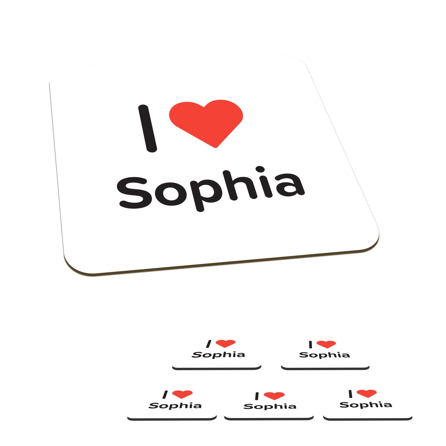 Ich Glasuntersetzer - Mädchen, Zubehör Glasuntersetzer, MuchoWow Gläser, Tischuntersetzer, Korkuntersetzer, 6-tlg., - Untersetzer, für Sophia liebe Tasse