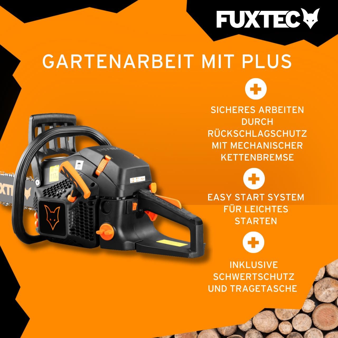 FUXTEC Benzin-Kettensäge FX-KS262, 55 cm Schwertlänge
