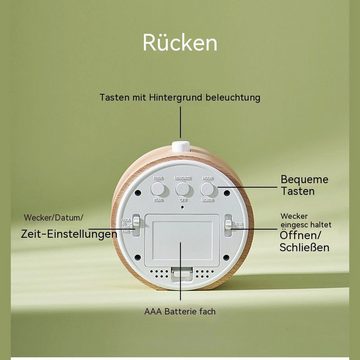 AUKUU Wecker Wecker Wecker einfache Holzuhr Multifunktions LCD Elektronikuhr