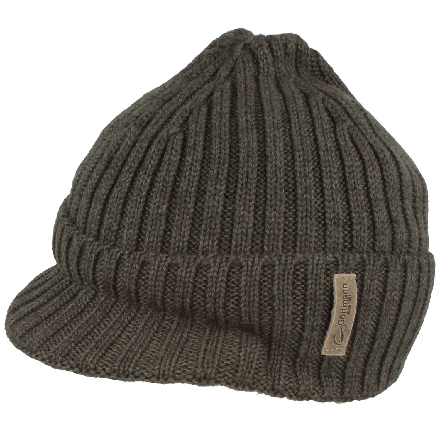 Göttmann Strickmütze weiche uni Schildmütze Rippstrick günstig online kaufen