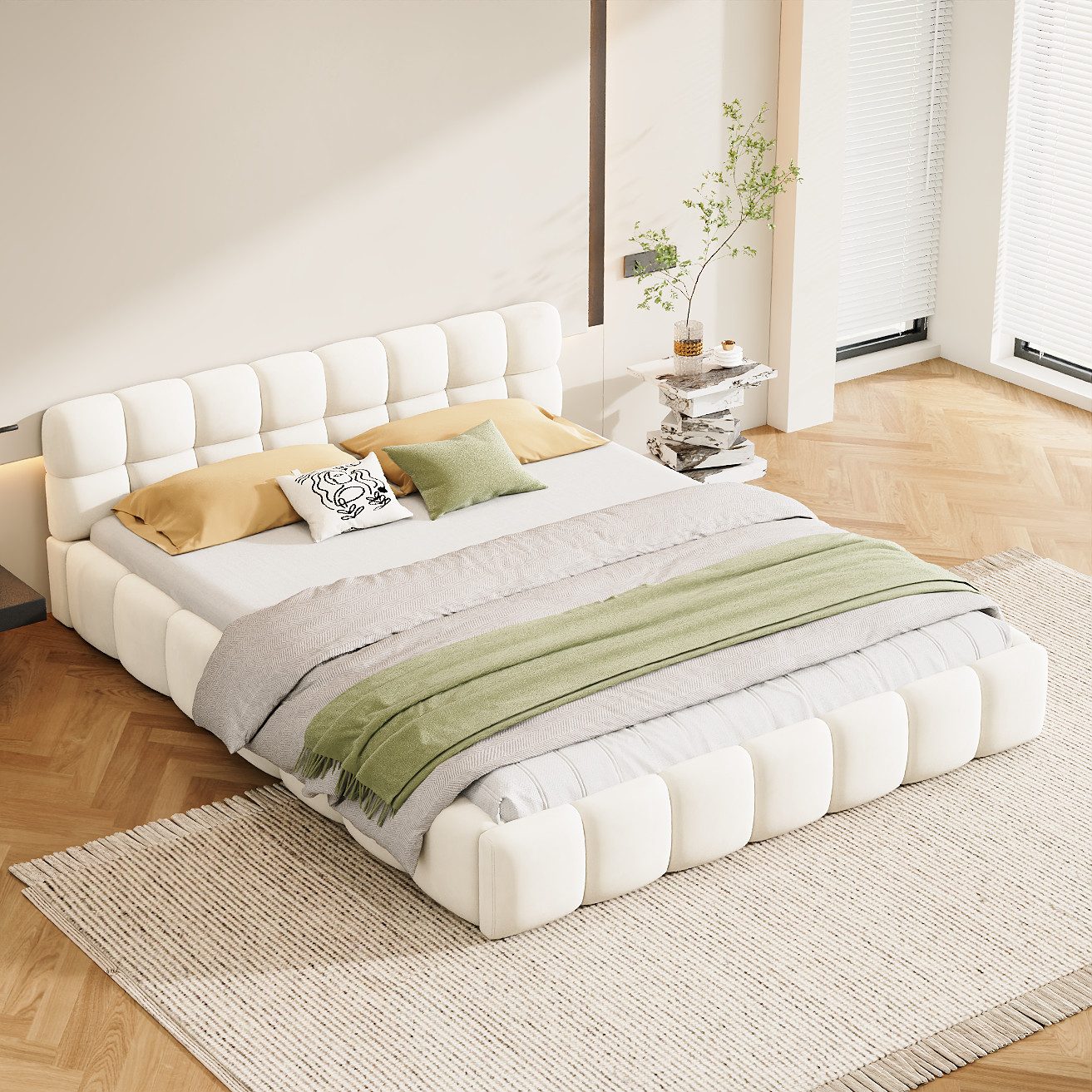 NMCXXO Polsterbett Elegantes Polsterbett mit Kopfteil – Stilvoll & Komforta günstig online kaufen