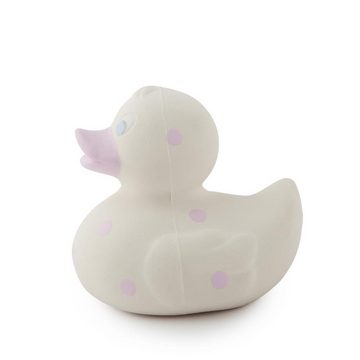Oli&Carol Beißring Small Ducks Dots Pink Ente Zahnungshilfe, Badespielzeug Greifling für Babys
