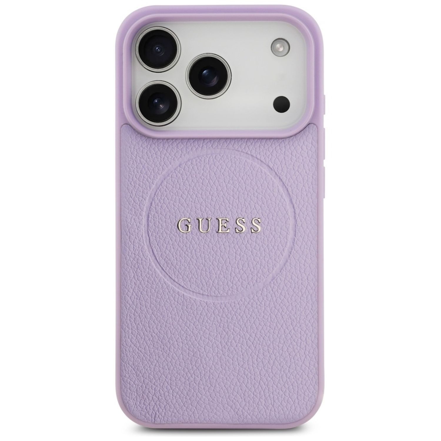 Guess Smartphone-Hülle Guess Apple iPhone 17 Pro Grained Ring MagSafe Hülle Hülle Case Lila
