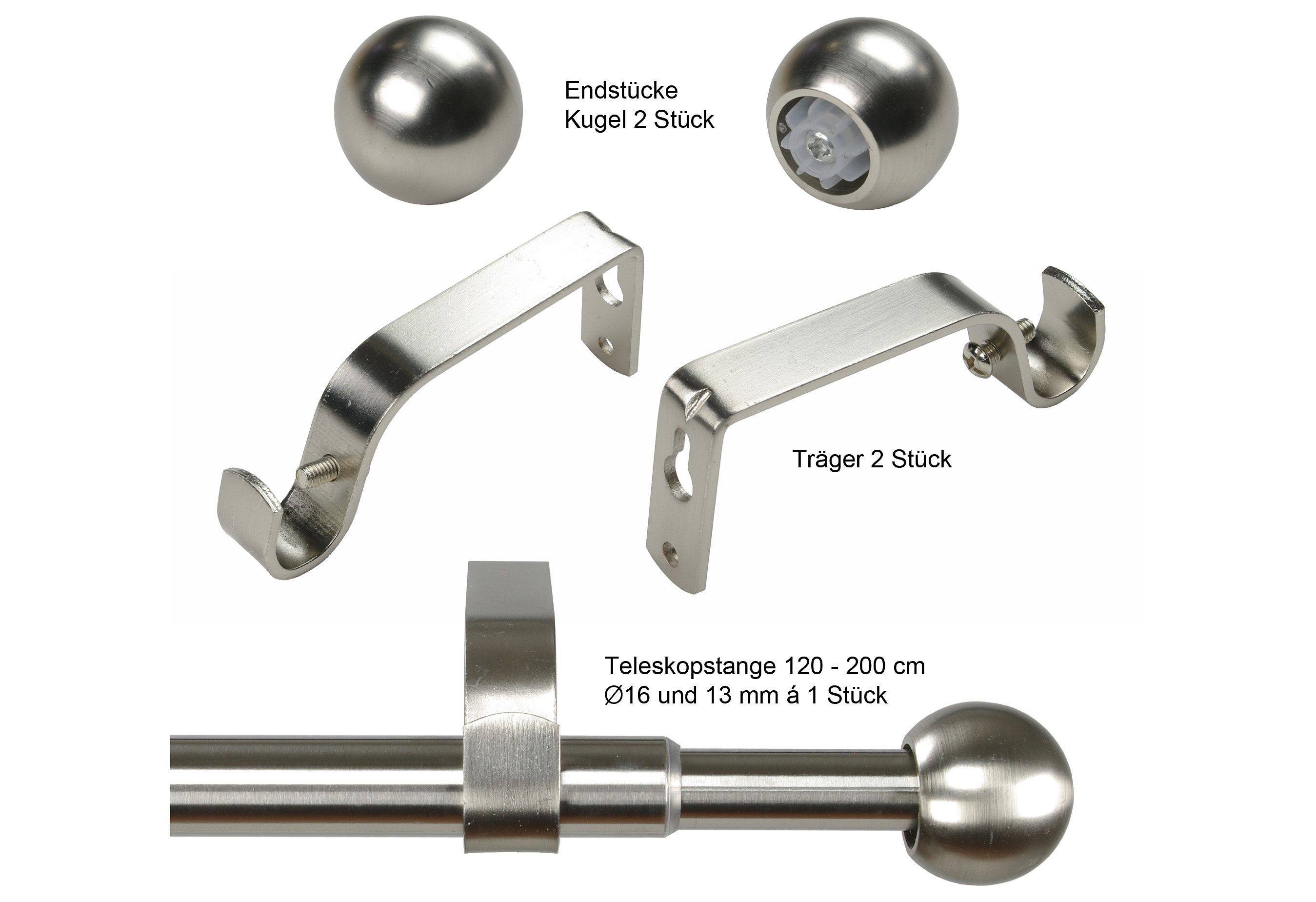 Gardinenstange Kugel Ã˜ 16/13 mm