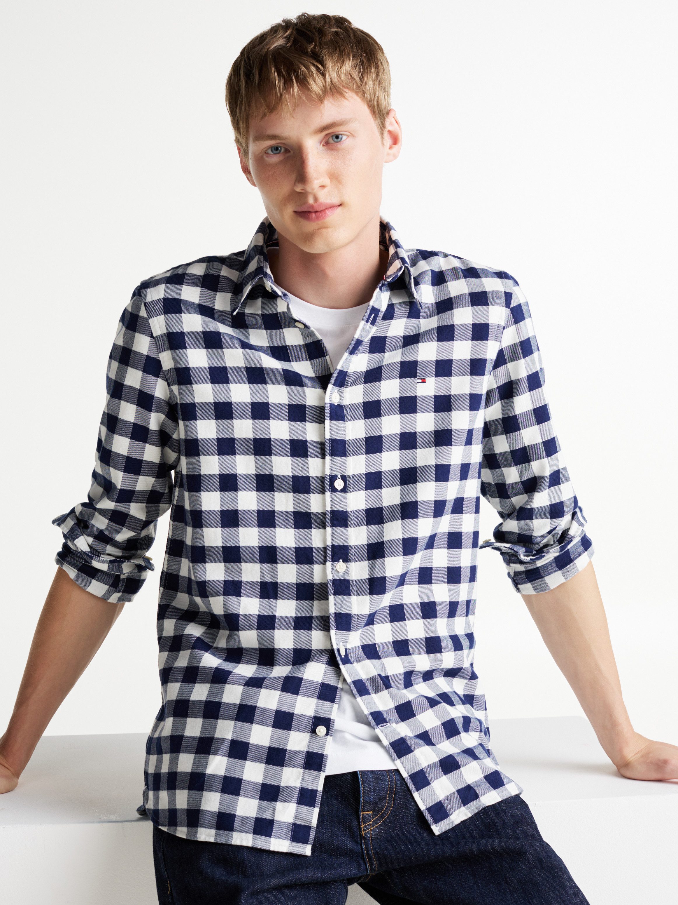 Tommy Hilfiger Langarmhemd BRUSHED GINGHAM Slim Fit SHIRT modisch kariert günstig online kaufen