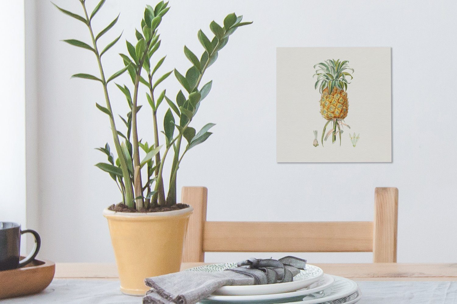 Ananas - St), Leinwandbild Pflanze, Bilder Schlafzimmer für OneMillionCanvasses® Wohnzimmer Frucht - (1 Leinwand