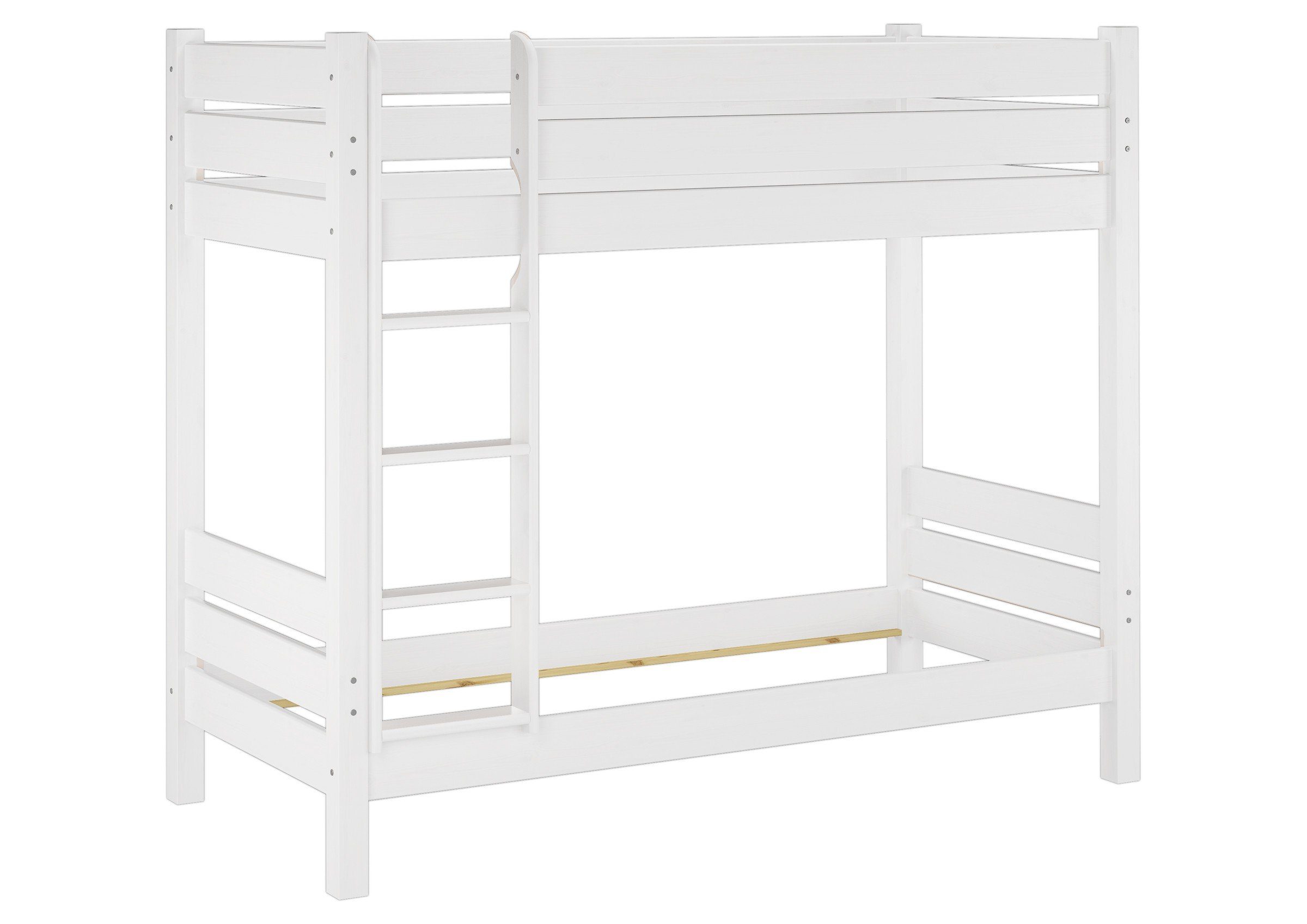ERST-HOLZ Etagenbett Extra Stabiles Etagenbett aus Kiefer in Weiß 100 x 200 günstig online kaufen