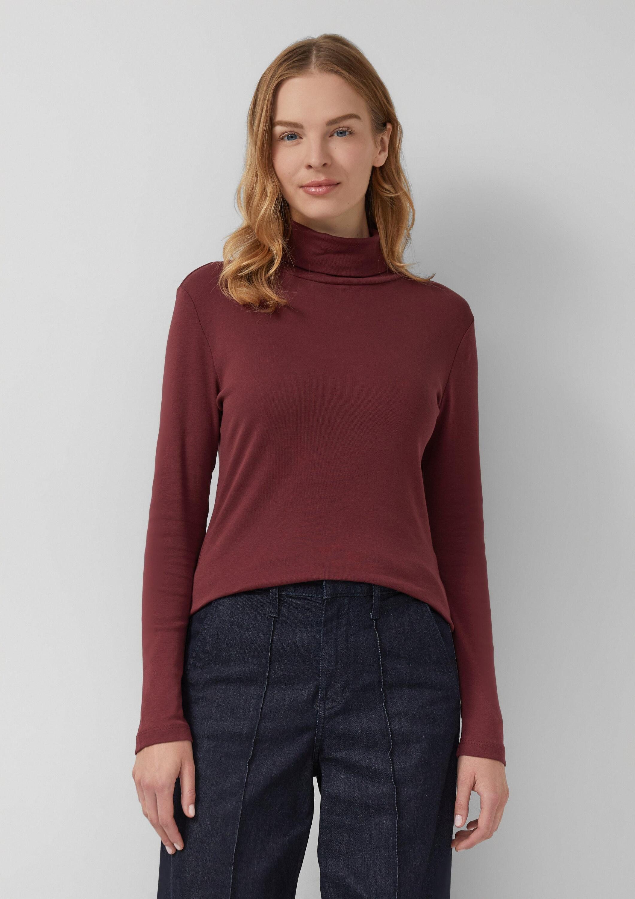 s.Oliver Langarmshirt T-Shirt Longsleeve im Slim Fit mit Rollkragen