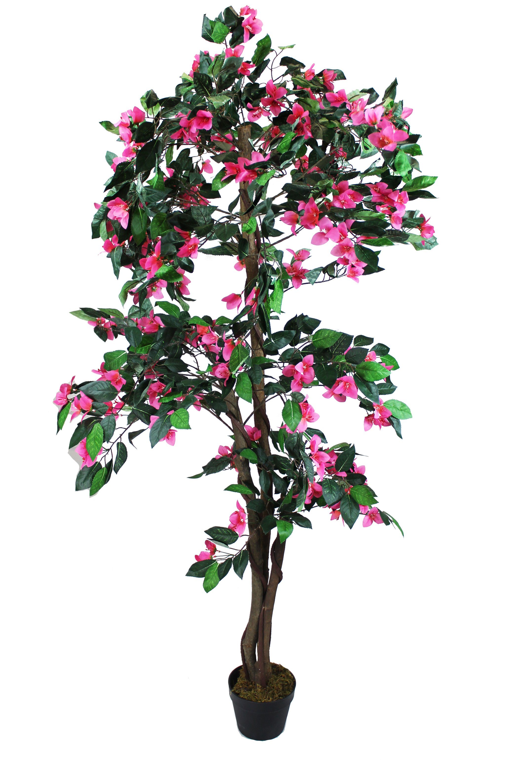 Kunstpflanze künstlicher Blütenbaum Rosa 170 cm Kunstbaum Pflanze  Rhododendron, Arnusa, Höhe 170 cm