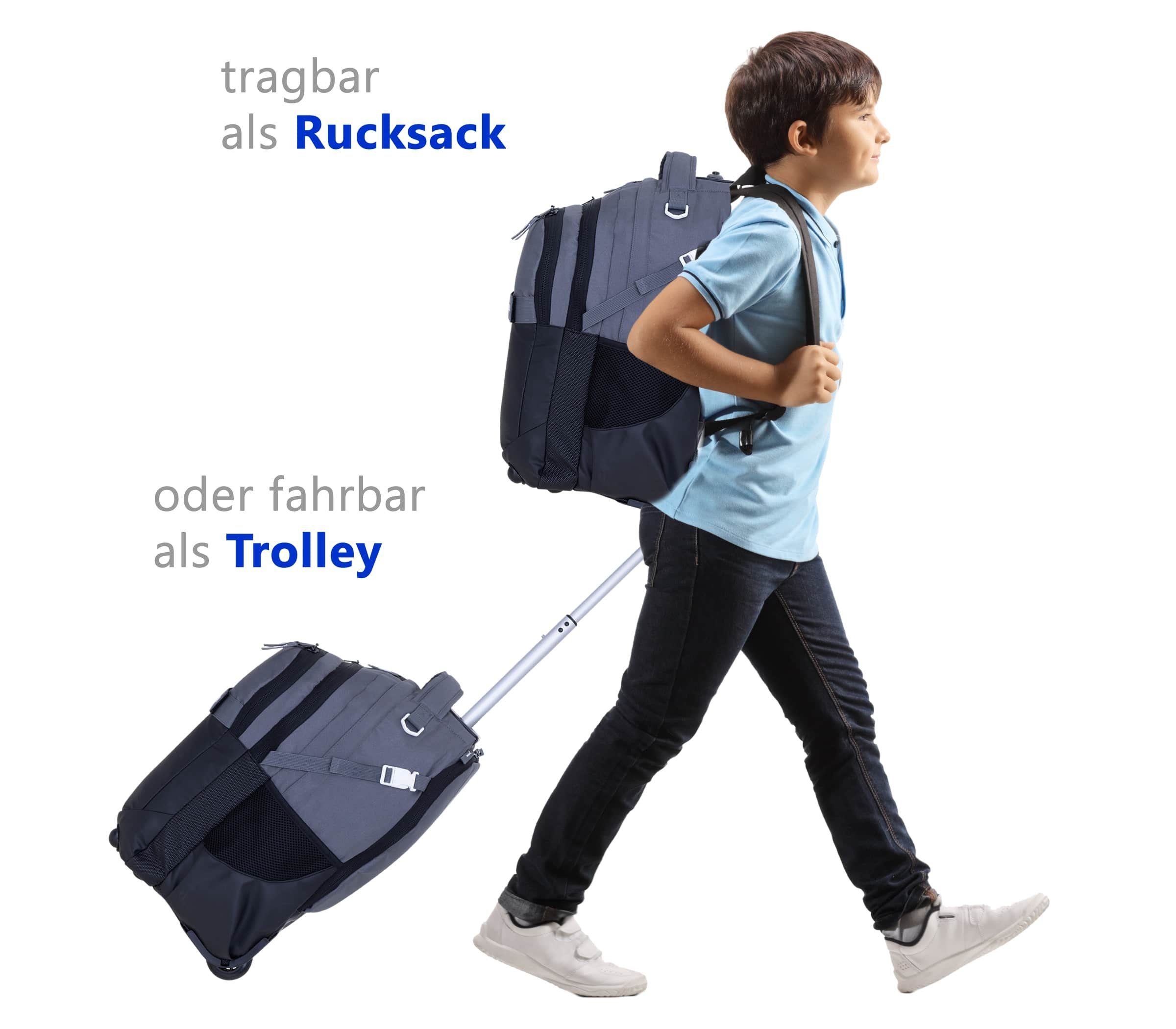 ELEPHANT Schulrucksack Schultrolley Trolley Hero Signature Schulrucksack (3 Teile Set), Rucksacktrolley Schule Rucksack Trolly, Sporttasche, Mäppchen Box +tsm – Bild 2 von 5