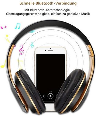 yozhiqu Am Kopf montiertes Bluetooth-Gaming-Headset, hochwertig,Musikhören Bluetooth-Kopfhörer (5.1-Kopfhörer (Over-Ear-Stereo-Ohrhörer mit Geräuschunterdrückung)